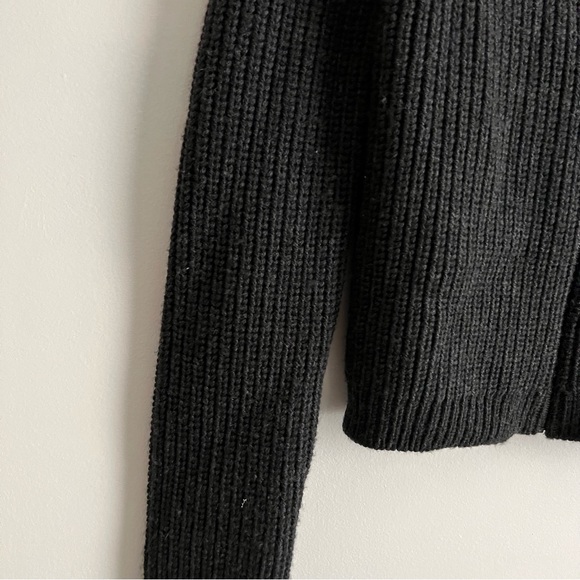 Theory Zip Up Wool and Leather Lambskin Sweater - Picture 2 of 9